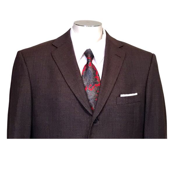 Kenneth Cole Reaction Sport Coat 42R Brown Tweed Blazer - Picture 2 of 12